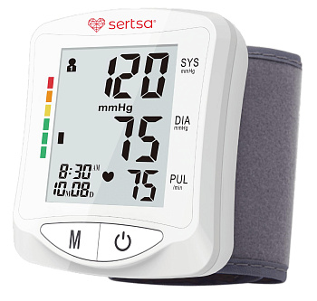 Автоматический тонометр на запястье для измерения артериального давления sertsa®/СЭРЦА Камфорт (DBP-2220)